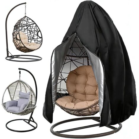 Housse de Chaise Suspendue, Fauteuil Suspendu Housse, Bâche de Protection Extérieur Imperméable Anti-UV, 210D Oxford Tissu, avec Fermeture Éclair et Cordon, pour Jardin et Patio