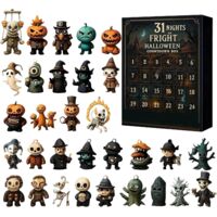 Compte à rebours d'Halloween de 31 nuits avec figurines, coffret cadeau calendrier de l'Avent d'Halloween et poupées effrayantes en résine.