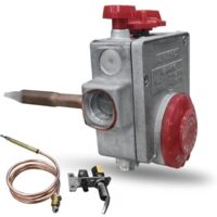110-326 Vanne de chauffe-eau à gaz, thermostat de chauffe-eau à gaz naturel, vanne de commande de gaz de chauffe-eau avec tige de 1-3/8", 3-1/2" W.C.