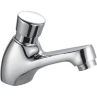 Mitigeur Lave-Mains TEMPORISÉ Chromé - Temporisation 4 s - Corps Laiton, Bec Fixe