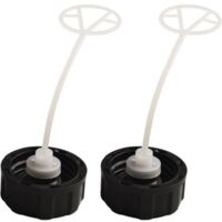 Lot de 2 bouchons de réservoir de carburant en plastique noir de 45 mm de diamètre extérieur pour débroussailleuse à essence 43Cc 49Cc 52Cc 55Cc 55CC