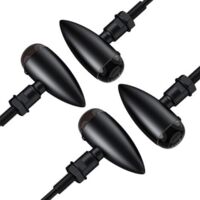4pcs Clignotant Moto LED Clignotant Moto Vintage 12LEDs Clignotant Moto Vintage Étanche Clignotants 12V Universel Trou de 10 MM pour Moto Scooter Cruiser Quad Off-Road-Noir
