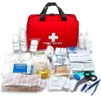 Trousse de Secours 170 Pièces, Trousse à Pharmacie Voyage Avec Couverture de Survie, Bandage, Pansement, Gaze, Sifflet, Trousse Premier Secours pour Maison, Voiture (25x18x8cm)