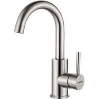 G1002A Mitigeur Lavabo Salle de Bain avec Bec Orientable 360°, Robinet Eau Chaude et Froide en Laiton, Aérateur Anti-Éclaboussures, Installation Facile avec Flexibles