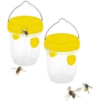 Piège à frelons asiatiques, piège à guêpes et frelons suspendu pour l'extérieur, kit de piège à frelons en bouteille en plastique pour l'intérieur, moustiques, mouches, piège à moustiques