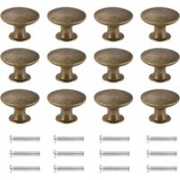 12 pomos de tocador retro, tiradores para muebles, bordes redondeados, pomos antiguos de hierro y latón, pomos para armario, para casa de campo, muebles de cocina vintage, armario, cajón, bronce aceit