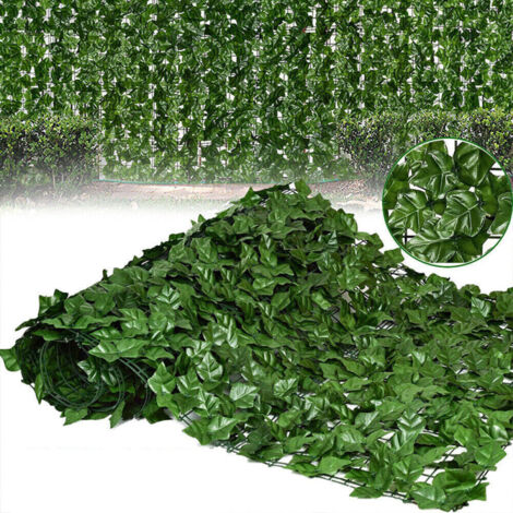 Künstlicher Efeu 6 m x 1 m, Wandzaun, künstliche Hecken und künstliche Weinblätter für Gartendekoration