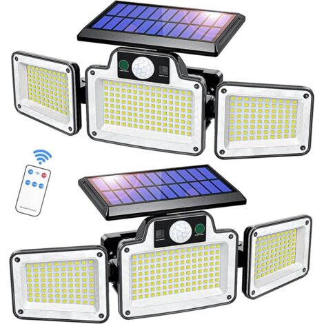 Projecteur de sécurité extérieur avec détecteur de mouvement, alimentation solaire, indice d'étanchéité IP65, (1/4)