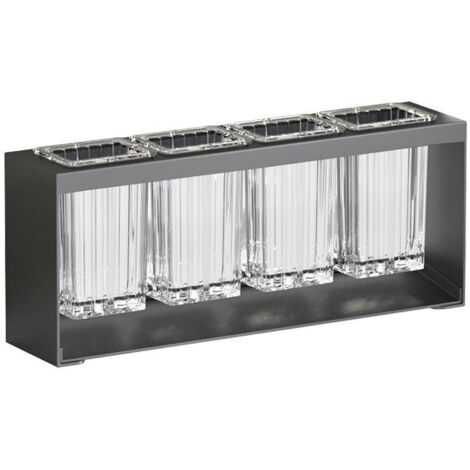 Boîte de rangement avec égouttoir, boîte de rangement pour vaisselle avec égouttoir, noir (1/4)
