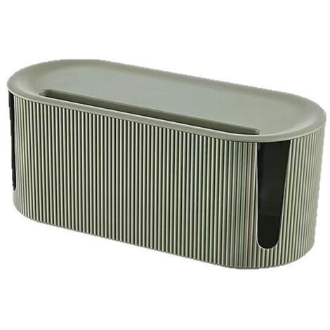 Boîte à câbles avec couvercle, organisateur domestique pour fils et prises, vert (1/5)
