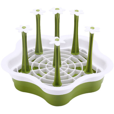 Égouttoir de comptoir en polypropylène vert, idéal pour les bouteilles, les verres et les ustensiles – (1/5)