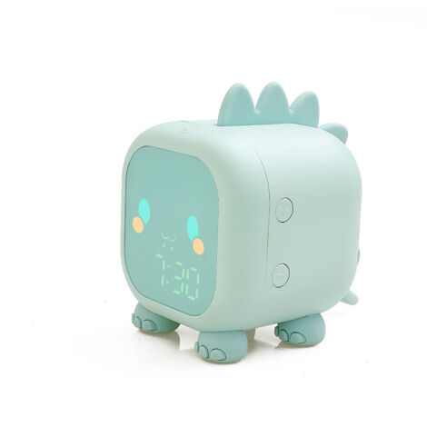 Réveil pour enfants avec motif dinosaure - Réveil - Réveil numérique - Réveil pour écoliers - Enfants - Vert. . (1/4)