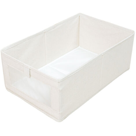 Ensemble de 2 boîtes pliables avec fenêtre transparente pour vêtements et livres, organisateur de garde-robe (1/5)