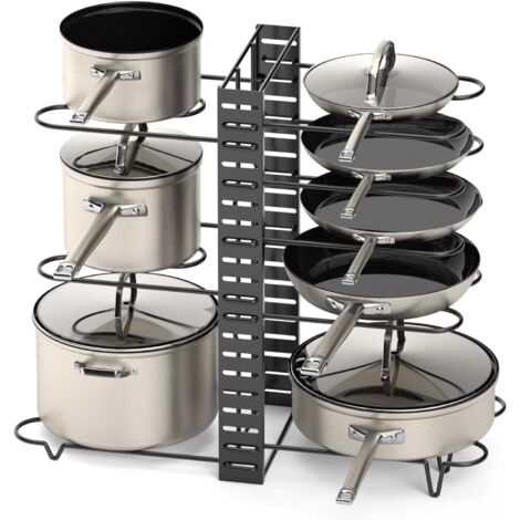 Organisateur de cuisine moderne, en métal noir, étagère réglable pour planches à découper (1/5)