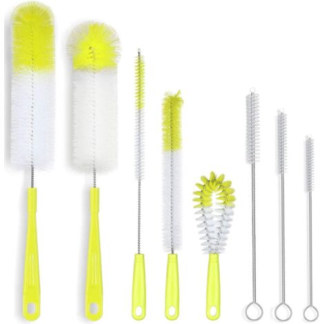 Lot de 8 goupillons, manche long 42 cm, idéal pour les bébés, le sport et la cuisine –