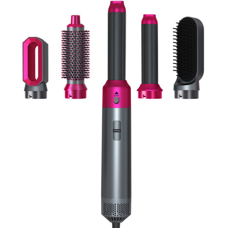 Appareil de coiffure 5 en 1 : brosse séchante, fer à friser, lisseur, ABS, violet