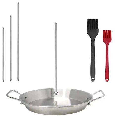 Gril vertical en acier inoxydable de 26,7 cm (10,5 po) avec brochettes amovibles et brosse —