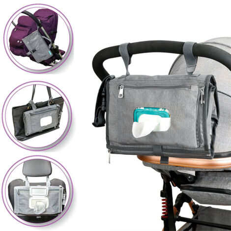 Matelas à langer portable pour bébé - Sac de voyage pour matelas à langer avec pochette pour lingettes humides .
