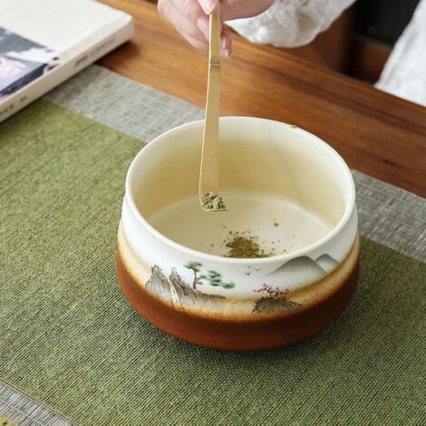 TEANAGOO Ensemble de 7 fouets à matcha rose, kit de matcha de cérémonie, service à thé matcha pour faire du latte, bol en céramique (chawan) avec bec verseur et fouet, cadeau pour