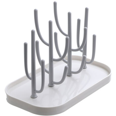 Égouttoir pour biberons – Support amovible – Gris PP – (1/5)