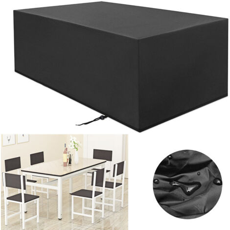 Housse de mobilier de jardin – imperméable – housse table/chaises – Oxford noir (1/5)