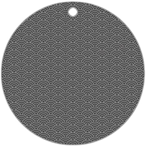 Tapis de table rond en silicone gris, résistant à la chaleur,