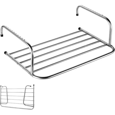 Étendoir à linge télescopique pliable, acier inoxydable, 40 × 37,5 × 19 cm, pour portes/comptoirs (1/4)