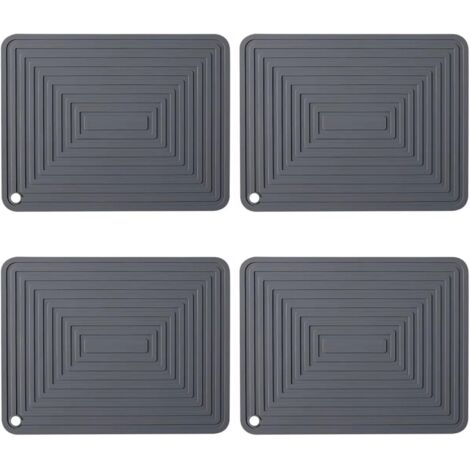 4 tapis résistants à la chaleur, protection contre l'induction — Gris —