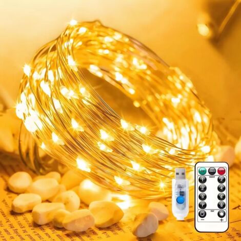 Guirlande lumineuse LED, 10 m, 100 LED, 8 modes, décoration de jardin (1/5)
