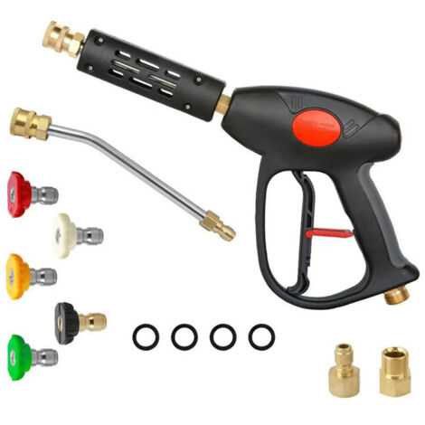 Pistolet à eau multifonction haute pression avec buse de pulvérisation à connexion rapide 1/4" pour le lavage de voiture