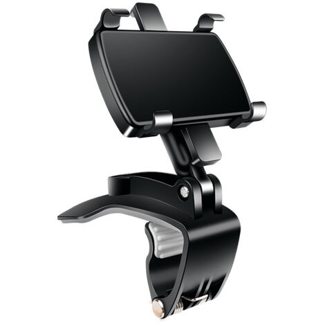 Support de téléphone de voiture à 360°, ressort robuste, compatible avec les téléphones portables de 4 à 7 pouces, noir