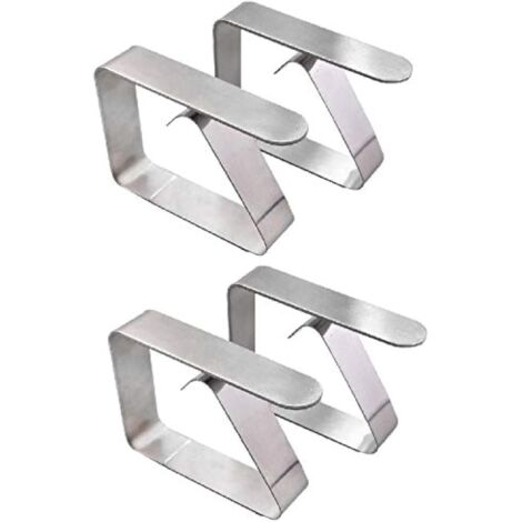 Lot de 4 attaches textiles renforcées en acier inoxydable, grande taille, couleur argent (1/4)
