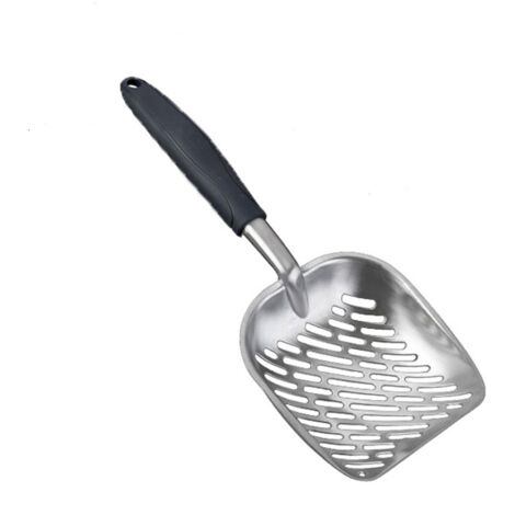 Pelle à litière pour chat – pelle en métal durable – évacuation efficace des déchets – alliage d'aluminium – Noir (1/5)