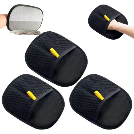 Lot de 3 gants pour enlever les poils d'animaux - Silencieux - Massage doux - Lavables - (1/5)