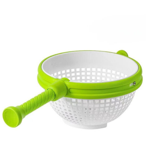 Essoreuse à salade 2 en 1 – Lave-légumes avec panier d'égouttage – Plastique – Vert –