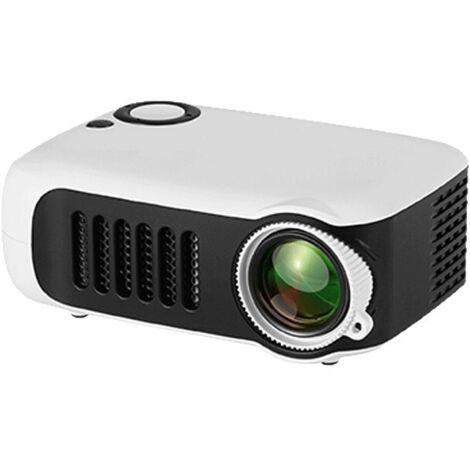 Mini projecteur portable, projecteur home cinéma, compatible avec batterie externe, blanc,