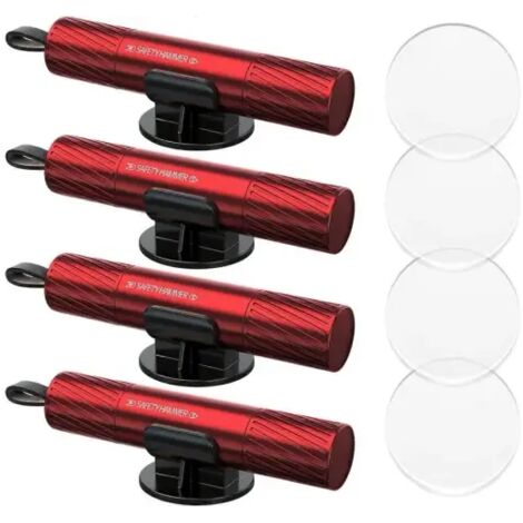 Jeu de marteaux de sécurité automobile avec 4 marteaux, verre de test et support inclus. (1/5)