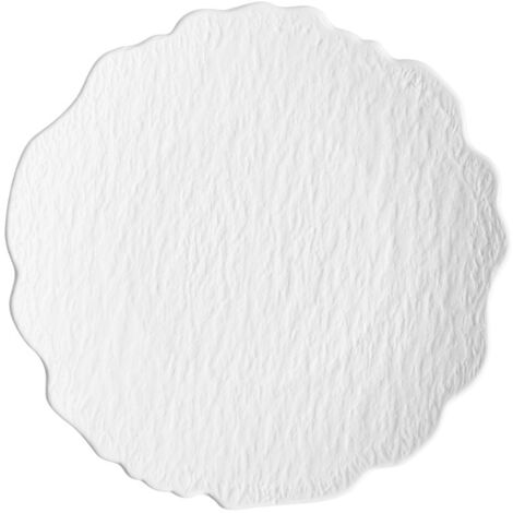 Assiette creuse de forme irrégulière, assiette en céramique créative de style occidental, 20 cm (8 pouces), blanche,