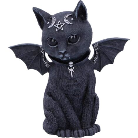 Chat ailé satanique gothique, ornement décoratif de style gothique, noir (1/5)