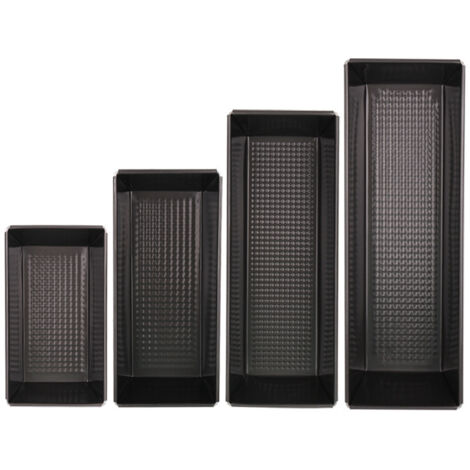 Lot de 4 moules à gâteaux noirs antiadhésifs empilables