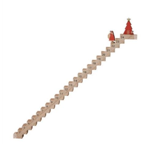 Calendrier de l'Avent en bois en forme d'échelle - Buis décoratif - Compte à rebours de Noël - 2025 - (1/5)