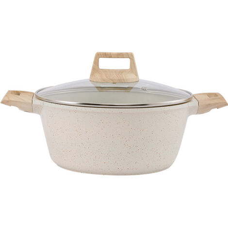 Ensemble de casseroles antiadhésives en céramique  avec couvercles, sain, blanc.