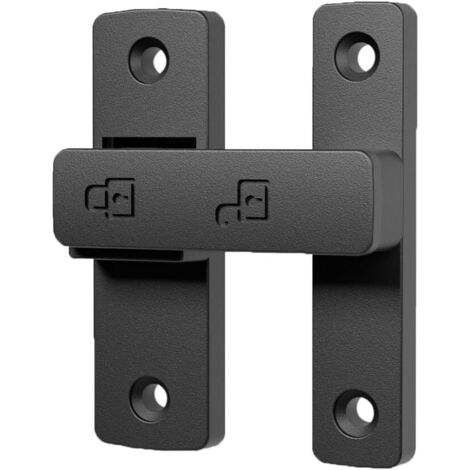 Verrou à loquet robuste pour portes coulissantes/battantes à 90/180 degrés, pour portail, grange, garage, clôture de jardin, abri de jardin, fenêtre, armoire (180 degrés, noir)