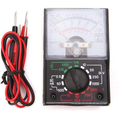 Multimètre analogique AC/DC – Plage de tension 0-1000V – Courant 0-500mA – Ohmmètre x1K – Décibels -20 à +22dB