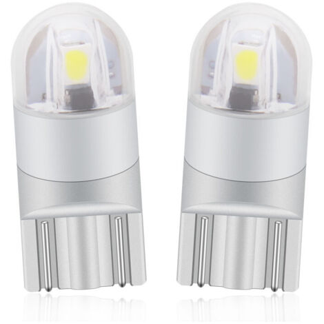 Ampoule T10 W5W LED 12V 6000K – Lumière blanche 150 lumens – Angle d'émission 280° – Pour feux de gabarit et veilleuses