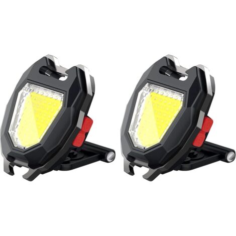Lot de 2 porte-clés lampe de poche rechargeables COB, lampe de travail porte-clés, 7 modes, 1600 lumens, lampes de poche haute luminosité pour les urgences et l'utilisation quotidienne.