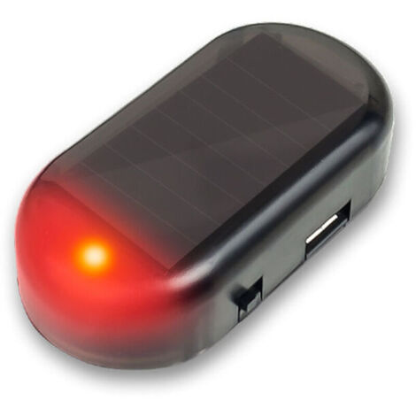 Alarme de voiture à lumière LED rouge – Système d'avertissement solaire – Facile à installer – Clignotement nocturne toutes les 5 secondes
