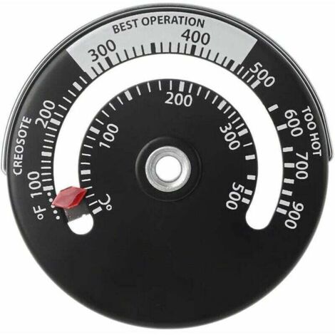 Thermomètre de Poêle Magnétique Thermomètre à Feu pour Le Compteur de Température pour Tuyau de Cheminée en Bois Rond Four (1/3)