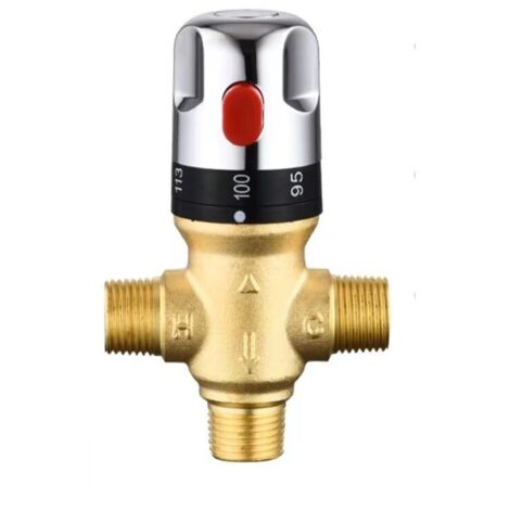 Mitigeur thermostatique réglable en laiton – Contrôle précis de la température – Arrêt automatique en cas d'absence d'eau froide – Installation facile (1/5)