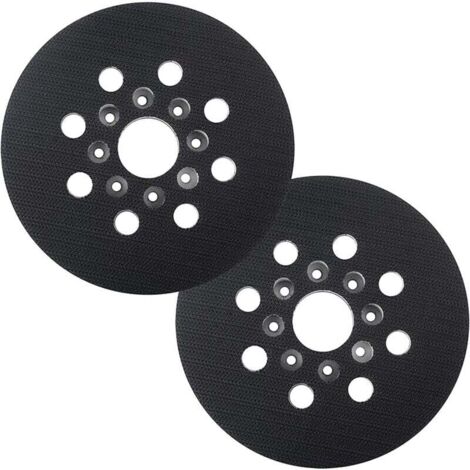 Lot de 2 plateaux de ponçage 125 mm – Compatible Bosch PEX 220 A, GEX 125-1 AE, Skil 7402 – 8 trous pour aspiration poussière - PEX 220 AE (1/5)